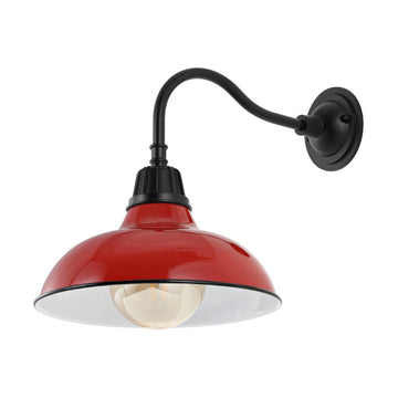 Aurora 12.25" Farmhouse Industrial Indoor/Outdoor Iron LED Gooseneck Arm Outdoor Sconce